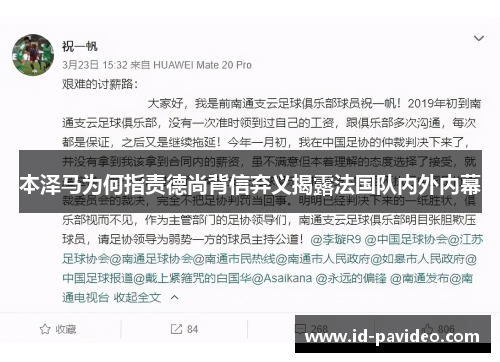 本泽马为何指责德尚背信弃义揭露法国队内外内幕 本泽马为何指责德尚背信弃义揭露法国队内外内幕