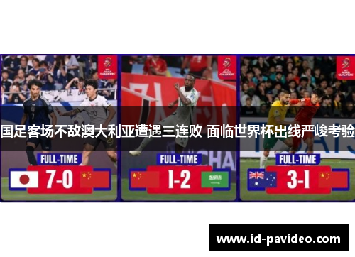 国足客场不敌澳大利亚遭遇三连败 面临世界杯出线严峻考验 国足客场不敌澳大利亚遭遇三连败 面临世界杯出线严峻考验